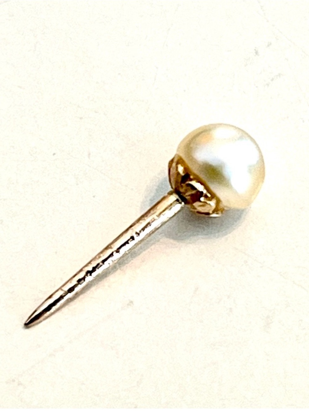 Vintage 10k Cultured Pearl Tie-Tack